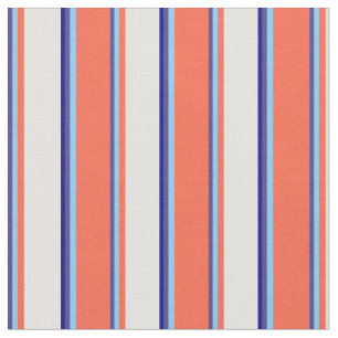 Slate Blue, Light Sky Blue, Red, Light Cyan & Blue Stoff