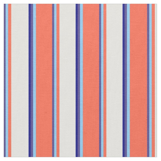 Slate Blue, Light Sky Blue, Red, Light Cyan & Blue Stoff (Nahaufnahme)