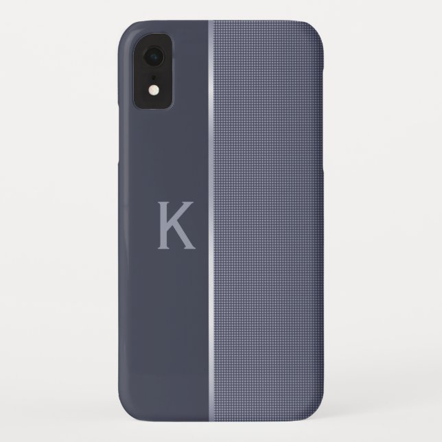 Slate Blue Mit Monogramm iPhone XS Case (Rückseite)