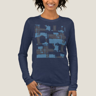 Slate Blue Navy Robin's Egg Blue Abstract Design Tri-Blend Shirt