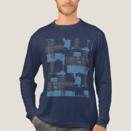 Slate Blue Navy Robin's Egg Blue Abstract Design Tri-Blend Shirt