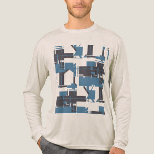 Slate Blue Navy Robin's Egg Blue Abstract Design Tri-Blend Shirt