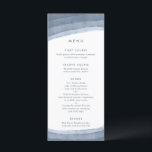 Slate Blue Ombre | Minimalistisch Boho Wedding Menükarte<br><div class="desc">Sklavblaue Aquarellkarten,  Teil unserer modernen Hochzeitskollektion in Aquarellfarben. Die Farbtöne sind staubig blau-grau,  in malerischen Strichen mit elegantem Aquarellwasser aufgetragen,  ergänzt durch einfachen klassischen Text.</div>