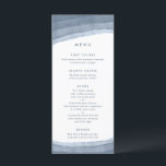 Slate Blue Ombre | Minimalistisch Boho Wedding Menükarte<br><div class="desc">Sklavblaue Aquarellkarten,  Teil unserer modernen Hochzeitskollektion in Aquarellfarben. Die Farbtöne sind staubig blau-grau,  in malerischen Strichen mit elegantem Aquarellwasser aufgetragen,  ergänzt durch einfachen klassischen Text.</div>