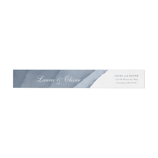 Slate Blue Ombre Watercolor Wedding (Person)