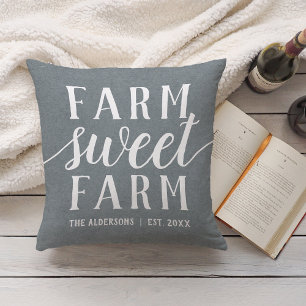 Slate Blue Personalisiert Farm Sweet Farm Kissen