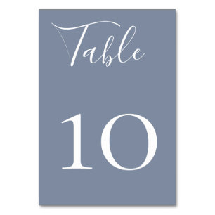 Slate Blue Tischnummer Card