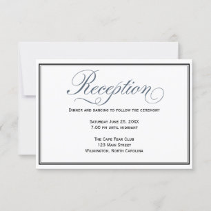 Slate Blue Wedding Reception Enclosure Card Einladung