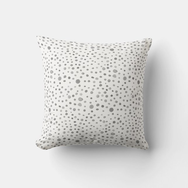 Slate Confetti Wasserfarbe Dots Throw Kissen (Vorderseite)