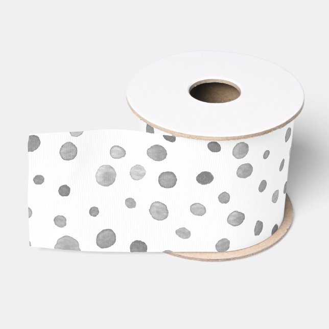 Slate Confetti Wasserfarbe Punkte Band Ripsband (Spule)