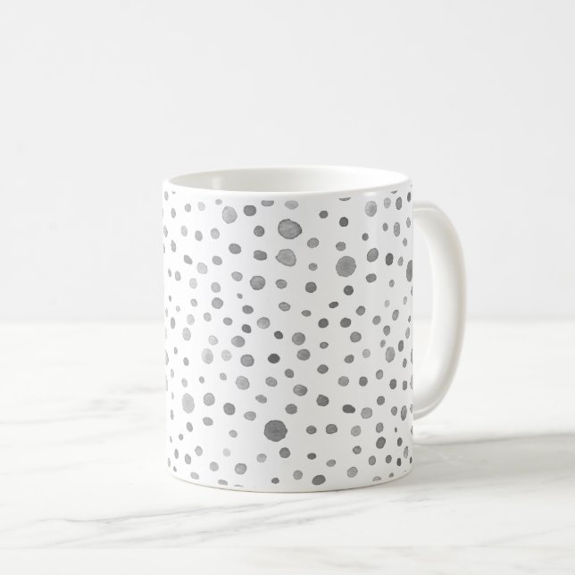 Slate Confetti Wasserfarbe Punkte Klassische Tasse (VorderseiteRechts)