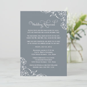Slate Flourish Hochzeitsprobe Einladung