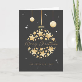 Slate & Gold Merry Christmas &A Happy New Year" Karte