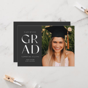 Slate Grad Block Moderner Foto Abschluss Einladung