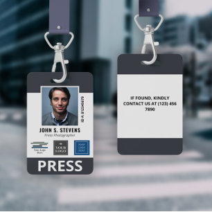 Slate Grau 3 Logos Press ID Ausweis