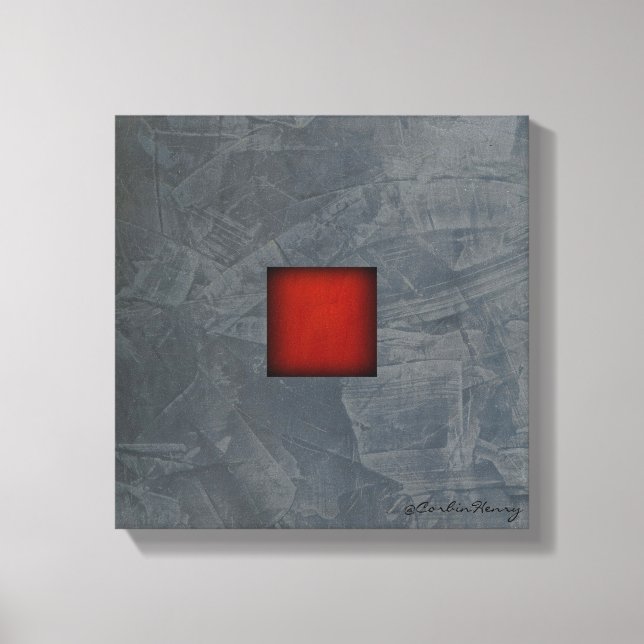 Slate Gray Dramatic Red Modern Art Leinwanddruck (Vorderseite)