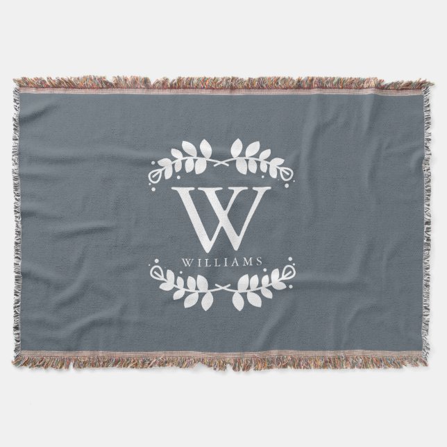 Slate Gray Monogram Decke (Vorderseite)