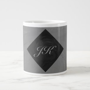 Slate Gray Monogram Jumbo-Tasse