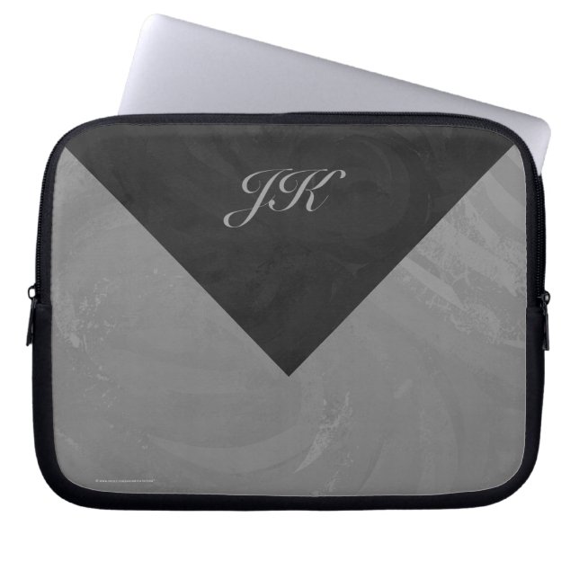 Slate Gray Monogram Laptopschutzhülle (Vorderseite)
