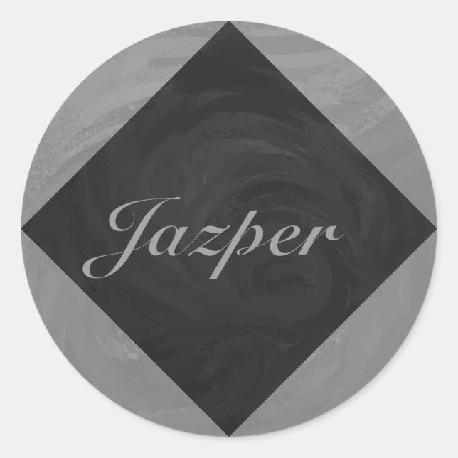 Slate Gray Monogram Runder Aufkleber (Vorderseite)