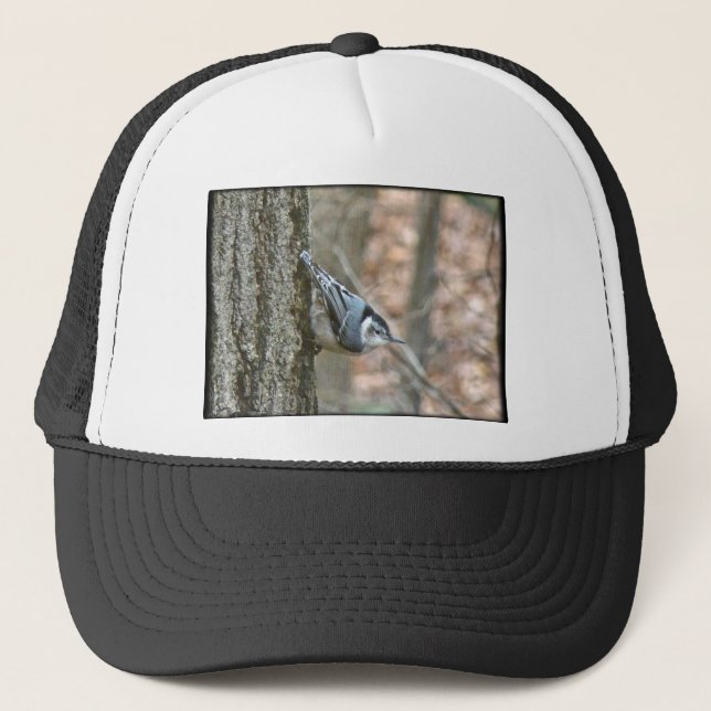Slate Gray Nuthatch Songbird Coordinated Items Truckerkappe (Vorderseite)
