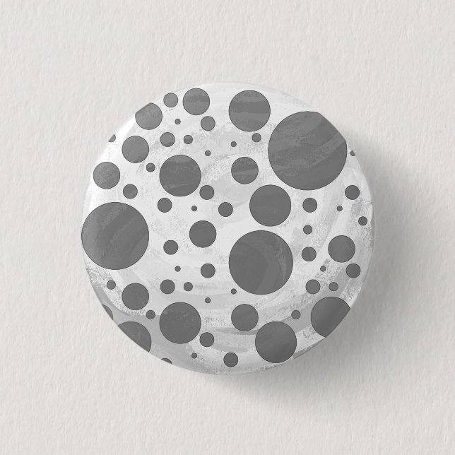 Slate Gray Polka Dot Pattern Button (Vorderseite)
