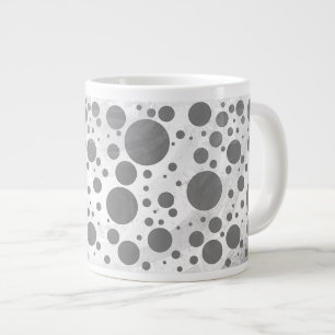 Slate Gray Polka Dot Pattern Jumbo-Tasse