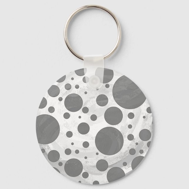 Slate Gray Polka Dot Pattern Schlüsselanhänger (Vorderseite)