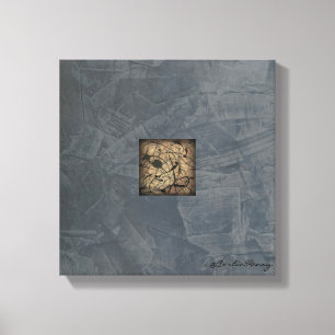 Slate Gray Pollock Style Moderne Kunst Leinwanddruck