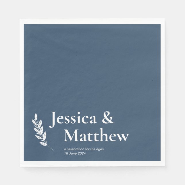 Slate Gray Rustic Chic Wedding Serviette (Vorderseite)