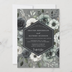 Slate Mondblüten-Hochzeit Einladung