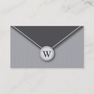 Slate Monogram Elegante Umschlag Visitenkarten Visitenkarte