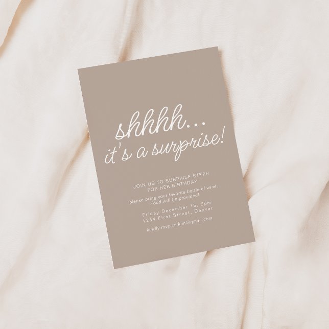 Slate Surprise Anniversaire Fête Invitation (Créateur téléchargé)