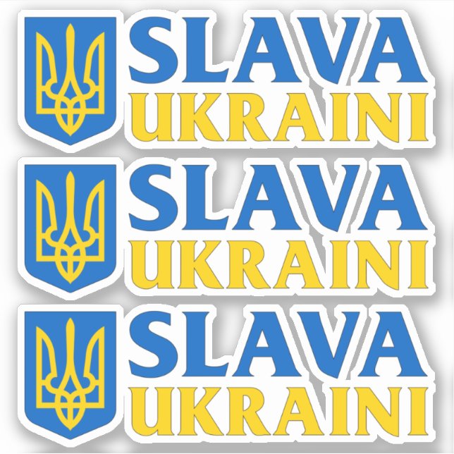 Slava Ukraini а в а у к с л р а ї Aufkleber (Vorderseite)