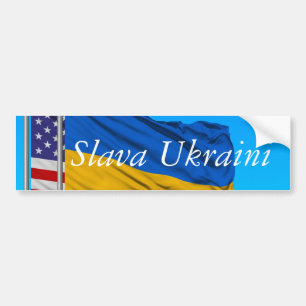 Slava Ukraini CLASSIC ROUND STICKER Autoaufkleber