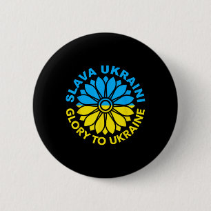 Slava Ukraini! Ehre der Ukraine! Sonnenblume Ukrai Button