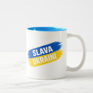Slava Ukraini, Ehre der Ukraine  Zwei-Ton-Kaffee M Zweifarbige Tasse