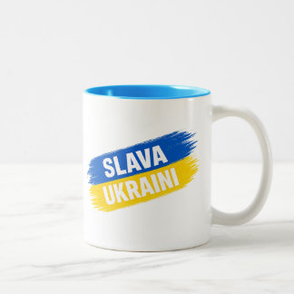 Slava Ukraini, Ehre der Ukraine  Zwei-Ton-Kaffee M Zweifarbige Tasse