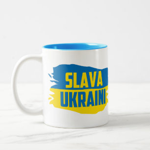 Slava Ukraini, Ehre der Ukraine  Zwei-Ton-Kaffee M Zweifarbige Tasse