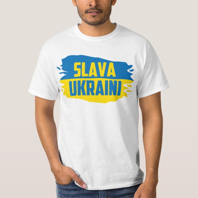 Slava Ukraini, gloire aux T-shirts ukrainiens (Devant)