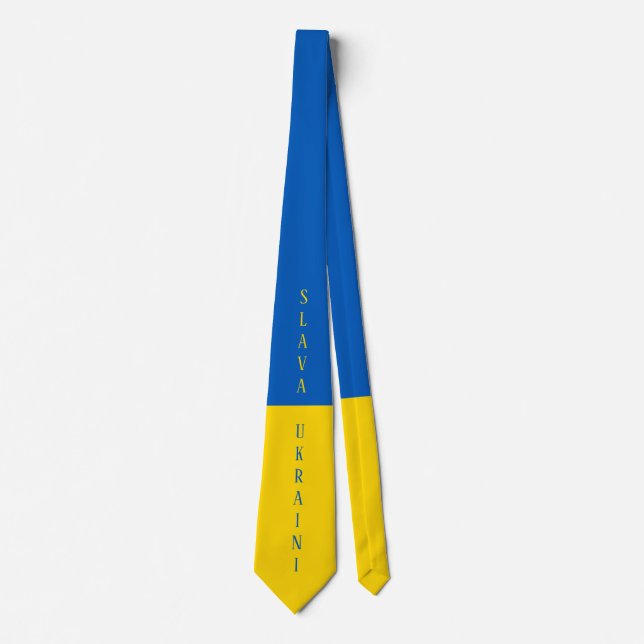 Slava Ukraini Glory to Ukraine flag Krawatte (Vorderseite)