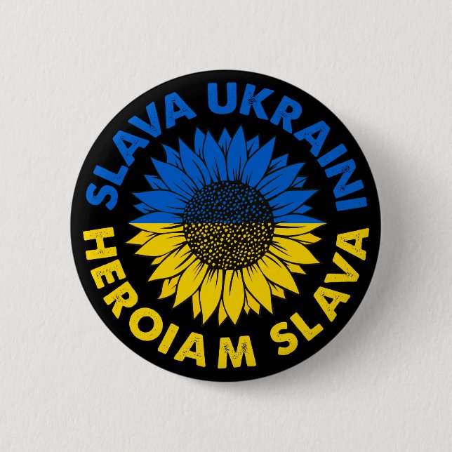 Slava Ukraini Heroiam slava Sonnenblume Ukraine Fl Button (Vorderseite)