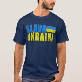SLAVA UKRAINI mit ukrainischer Flagge beängstigend T-Shirt