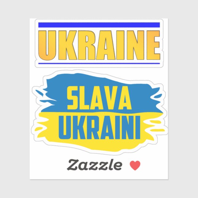 Slava Ukraini, Ruhm an die Ukraine Aufkleber (Blatt)