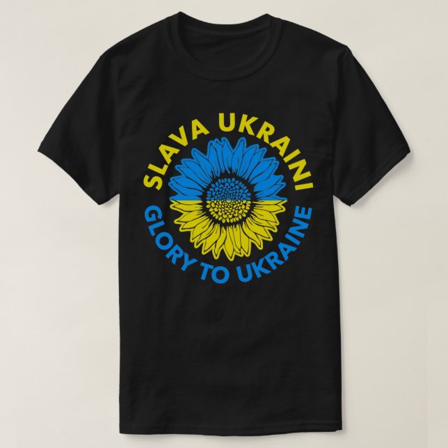 Slava Ukraini Ruhm an die Ukraine  T-Shirt (Design vorne)