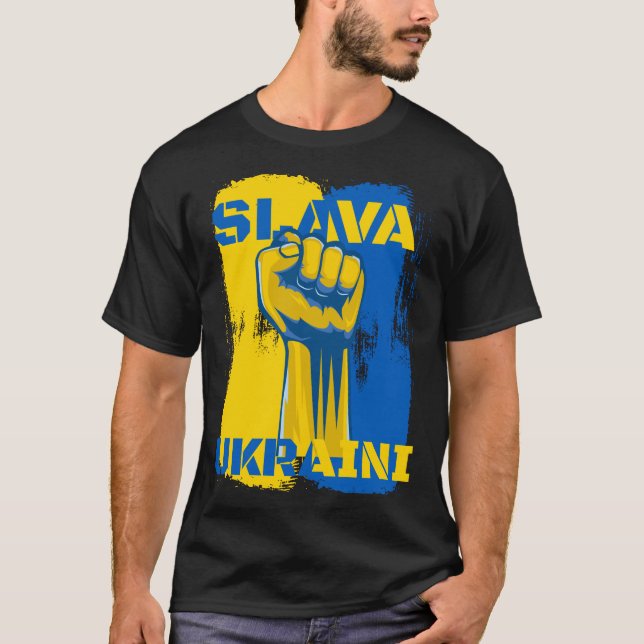 Slava Ukraini - Ruhm an die Ukraine T-Shirt (Vorderseite)