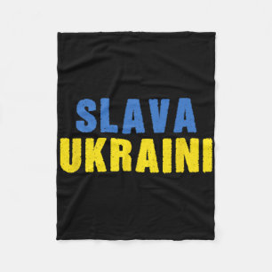 Slava Ukraini. Ruhm der Ukraine. Blau und Gelb U Fleecedecke