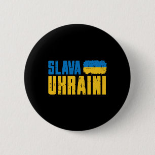 Slava Ukraini Ruhm der Ukraine-Flagge Ukrainische Button