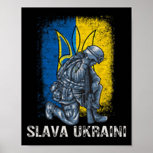 Slava Ukraini Ruhm der Ukraine Pro Ukraine Dreizac Poster