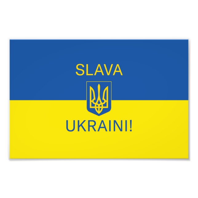 Slava Ukraini Ruhm Ukraine Krieg Friedenssymbol Pa Fotodruck (Vorne)